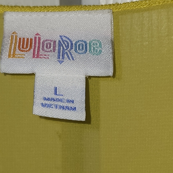 LuLaRoe Monroe kimono size Large yellow aqua NWOT - Picture 3 of 3